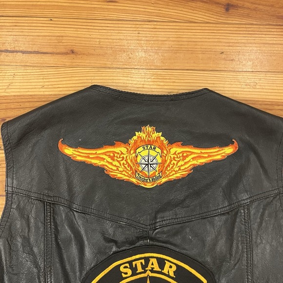 Vintage Leather Club Genuine Leather Moter Cycle Riding VestMens Size 50 - Picture 8 of 11